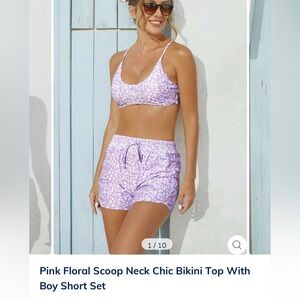 SeaFancy floral  swim top and shorts nwot large